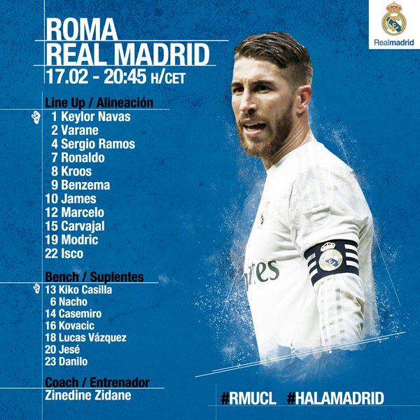 Roma vs Real Madrid: Live Streaming Info, Lineups and Live Updates of #RomaReal