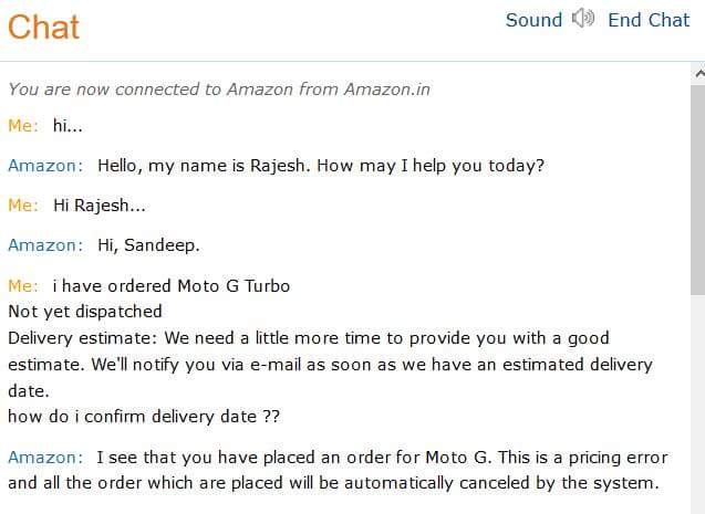 Amazon To Cancel All Orders of Moto G Turbo Edition Booked With Huge Discount Due To Pricing Error