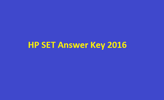 HP SET Answer Key 2016
